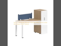 Factory Wholesale Wooden Modular Office Wood Linear Workstation With Cabinet