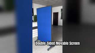 Rolling Room Divider: Magnetic Whiteboard Front, Fabric Rear.