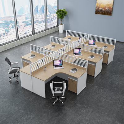 2 4 6 Person Modern Office Workstations Desk Aluminum Profile Fabric Material