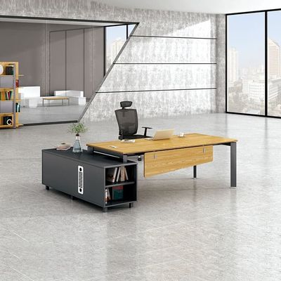 L Shaped Yellow Desktop Luxury Modern Executive Desks MFC Director Tables