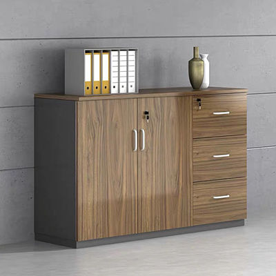 Antique Brown Wood File Cabinet 16mm Thickness With Storage Shelves