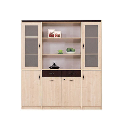 Tall Glass Wooden Lockable Filing Cabinet Modern Scratch Resistant