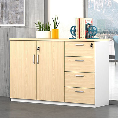 47 Inch Office Wooden Filing Cabinets 2 Door Bookcase With Lock