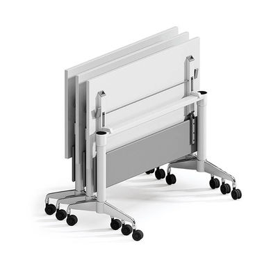 White Rectangular Wooden Foldable Training Table Thickness 25mm For Meeting Room