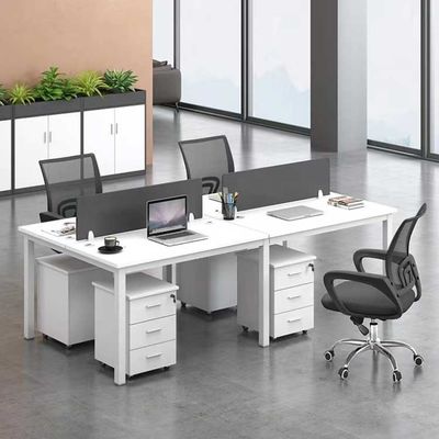 4 Person Office Workstation Desks 25mm Open Space Scratch Resistant