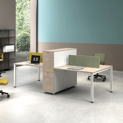 Modular Office Table Workstation Cubicle Wooden Office Workstation For 4 People
