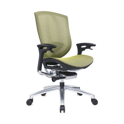 Ergonomic Green PU Lifting Arms High Back Mesh Office Chair with Aluminum Alloy Feet