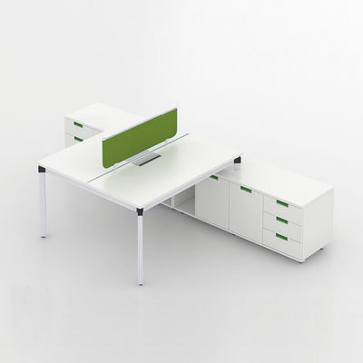 White Wood 2 Person Office Workstation Desks For Comfortable Office
