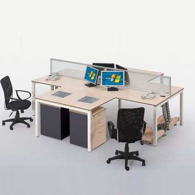 Modern Modular MDF Office Workstation Furniture For 4 Person