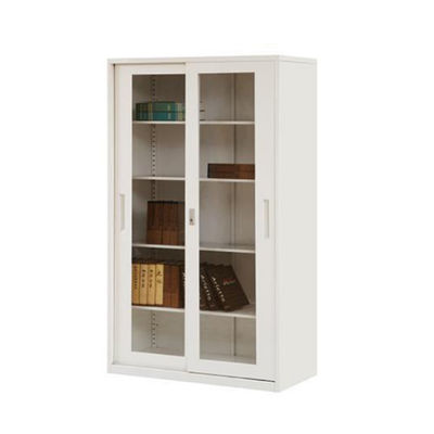 2 Glass Sliding Door Steel File Cabinet Metal Storage Cupboard