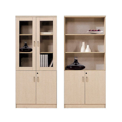 Wooden Office Bookcase Glass Door Document File Book Cabinet