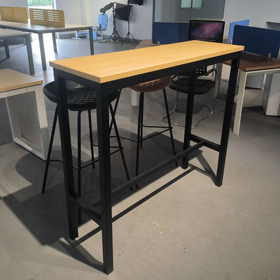 Nordic Wood Rectangle Bar Height Dining Table Set With Bar Stools