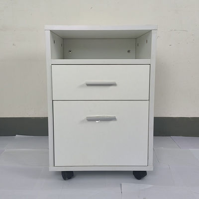Modern 2-Drawer Mobile Wood Pedestal Cabinet Under Office Desk Storage Cabinet