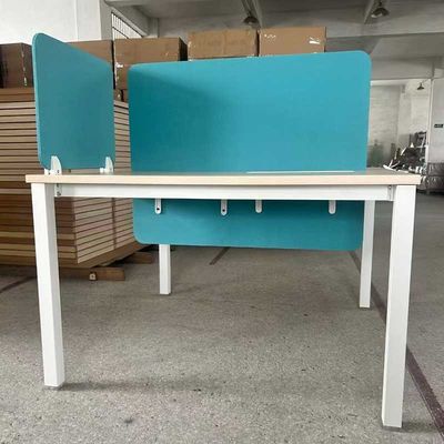 Customizable Size 25mm Melamine Board Blue Desktop Screen Modular Desk Single Office Workstation