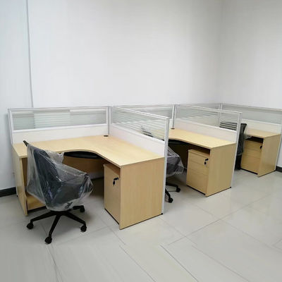Office Space Modular 3 Person L Shape Workstation Partition Desk