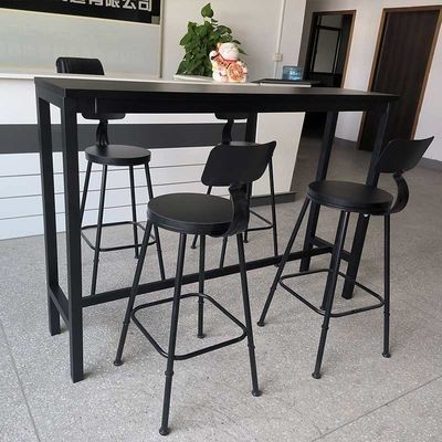 1600W Black Metal Frame Liquor Bar Table with 25mm Thick Melamine Board Mini Bar Cabinet