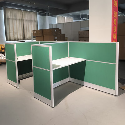 Customized Size Aluminum Frame MDF Office Workstation Furniture For 4 Person