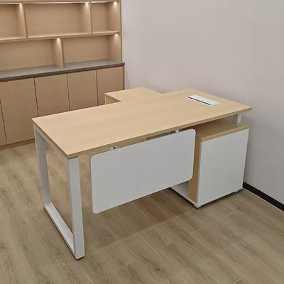 L-Shape Executive Office Desk with Melamine Board and 1600mm Width for Boss or CEO Workspace