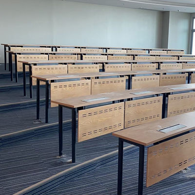 Customizable Size 25mm Melamine Board Curved Design Training Room Table for Students and Conference