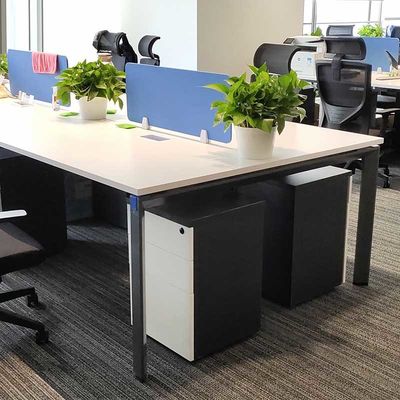 Open Staff Table MDF Office Workstation Furniture For 4 Person