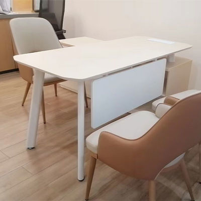 Melamine Board L-Shape Executive Desk with Customizable Colors and Storage Cabinet
