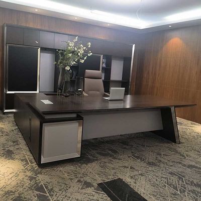 L Shape Executive Office Desk with Customizable Colors and Durable Melamine Board