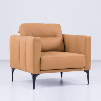 Orange Modern Office Sectional Sofa Leather Reception Sofa For Office