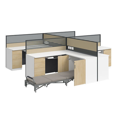 Customizable Size L Shape Workstation Desk Office Cubicle Workstation with Folding Bed