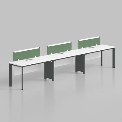 W3600*D1200*H750MM Straight Office Furniture Modular 6 Seater White Computer Workstation Table Desk