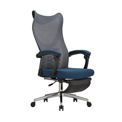Black And Blue Fabric Mesh Comfortable Executive Office Chair With Armrest