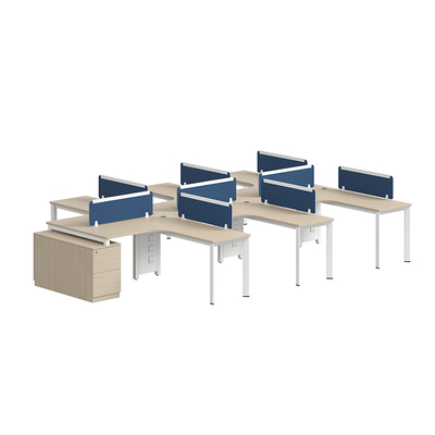 Customized Wood 8 People Office Desk Shared Modern Partner Workstation