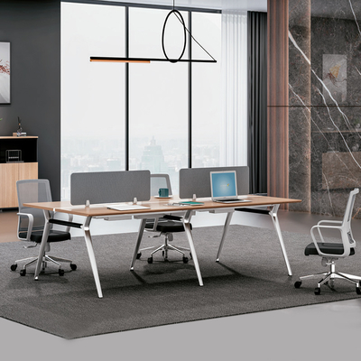 New Office Workstations Modular Office Wooden Table 4 People Desk With Partition