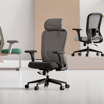 Black Executive Rolling Adjustable Task Mesh Ergonomic Desk Chair With Lumbar Support