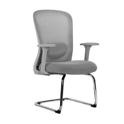 High Quality Metal Legs Gray Mesh Office Ergonomic Chair Without Wheels
