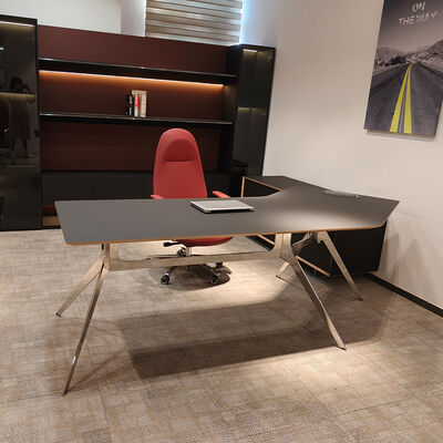 Black Luxury Executive Office Desk For Boss or CEO MDF And MFC Wood Office Furniture