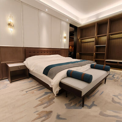 Custom Leather Hotel Bedroom Furniture Set King Size Bed And For Hotel