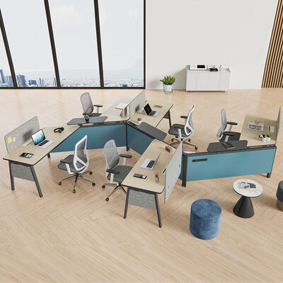 Customized Size Office Workstation with Melamine Board Desktop and Aluminum Frame Modular Office Furniture