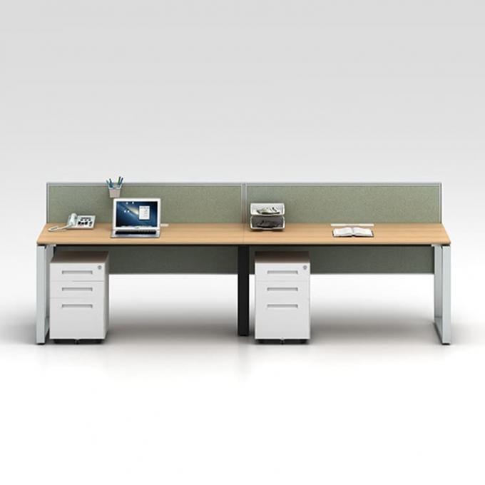 Working Session Table 2 Person Modular Working Table Size 2400mm With Fabric Partition