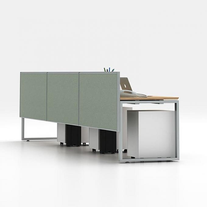 Two Step Work Table 2 Person Modular Working Table Size 2400mm With Fabric Partition
