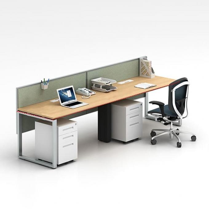 Working Session Table 2 Person Modular Working Table Size 2400mm With Fabric Partition